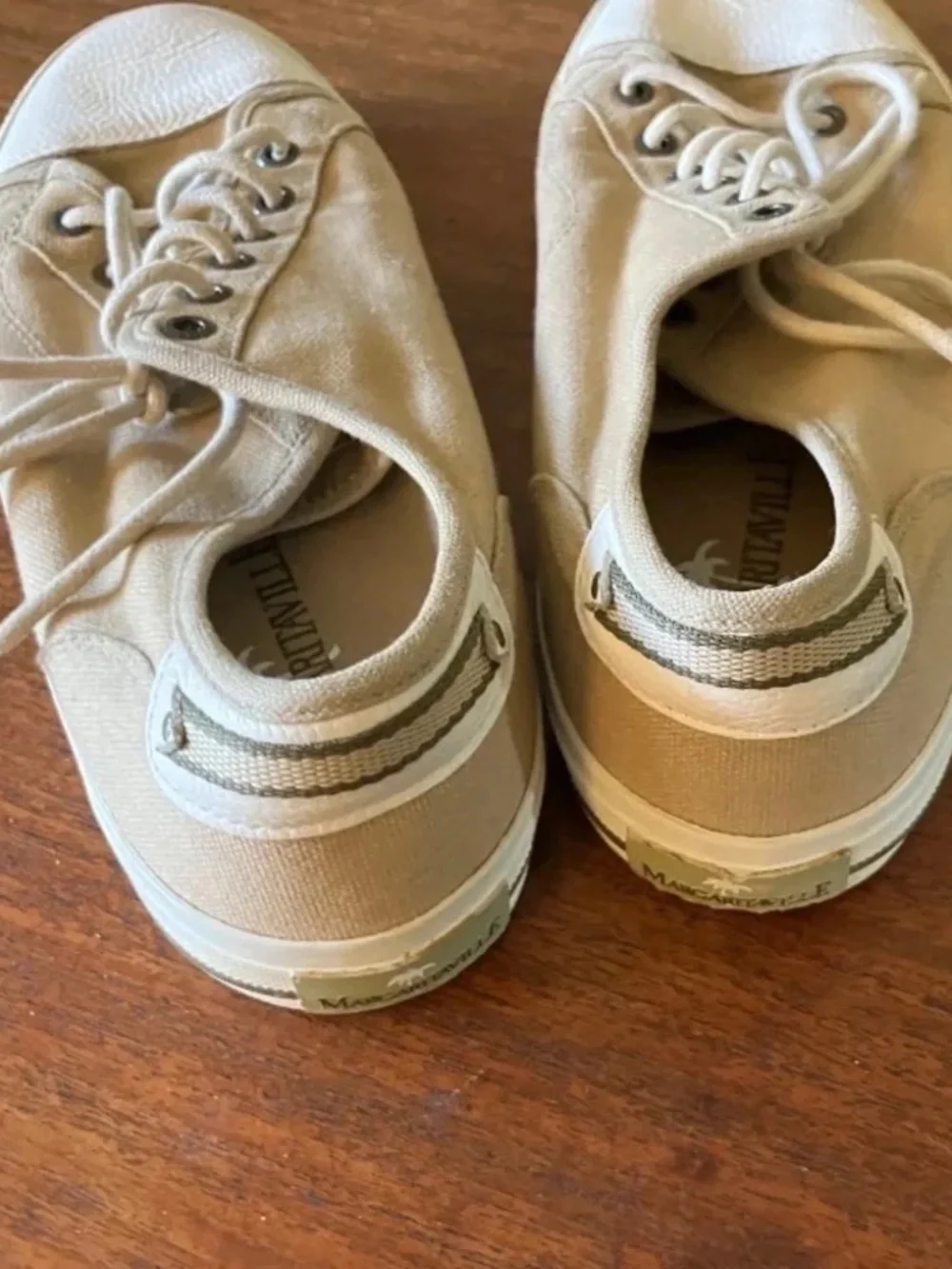 Margaritaville Tan Canvas Sneakers with White Toe S9/Men's